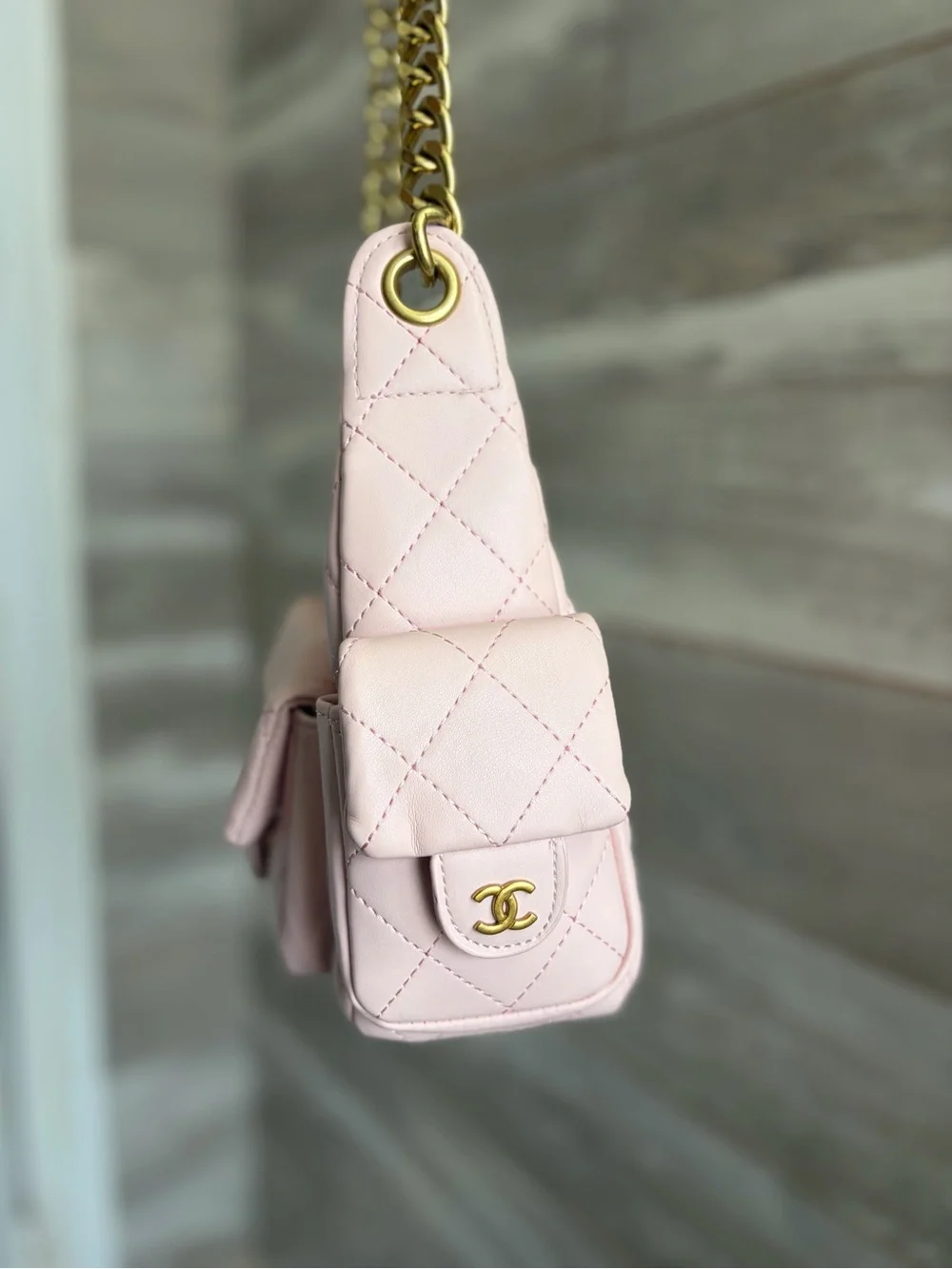 CC Pocket Hobo Blush Pink Shoulder Bag